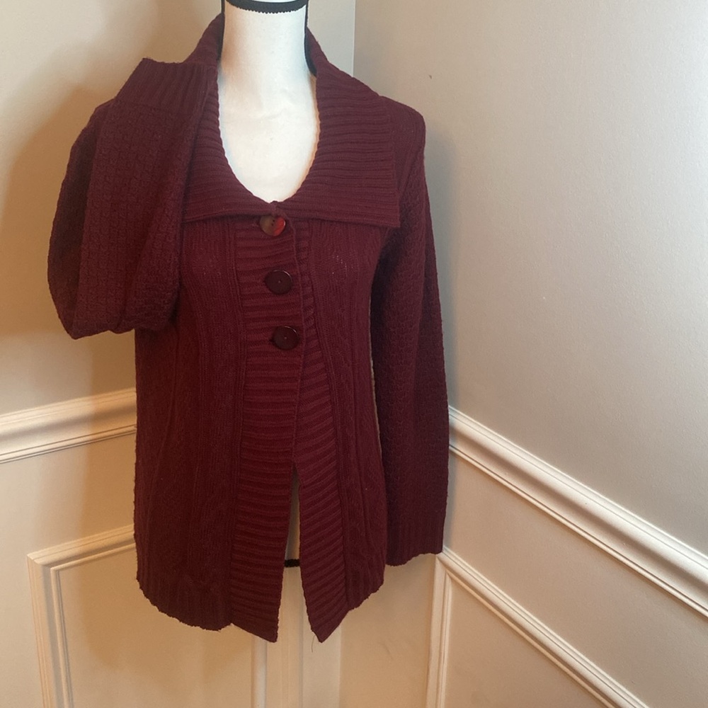 Maroon Sweater Cardigan size Small